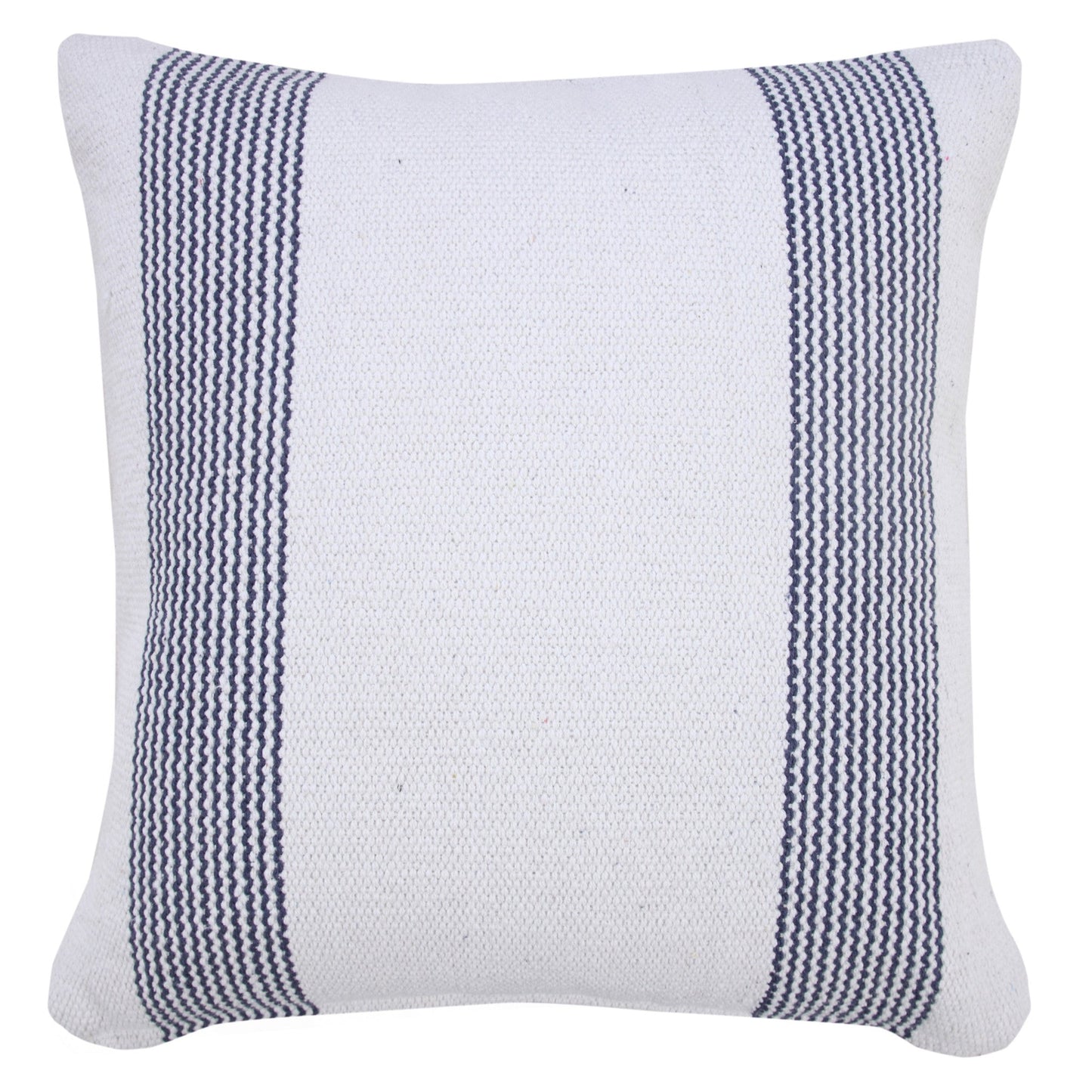 20" X 20" Pale Blue And White 100% Cotton Geometric Zippered Pillow FurniFindUSA