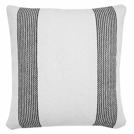 20" X 20" Black And White 100% Cotton Geometric Zippered Pillow 4.0" (L) x 20.0" (W) x 20.0" (H) FurniFindUSA