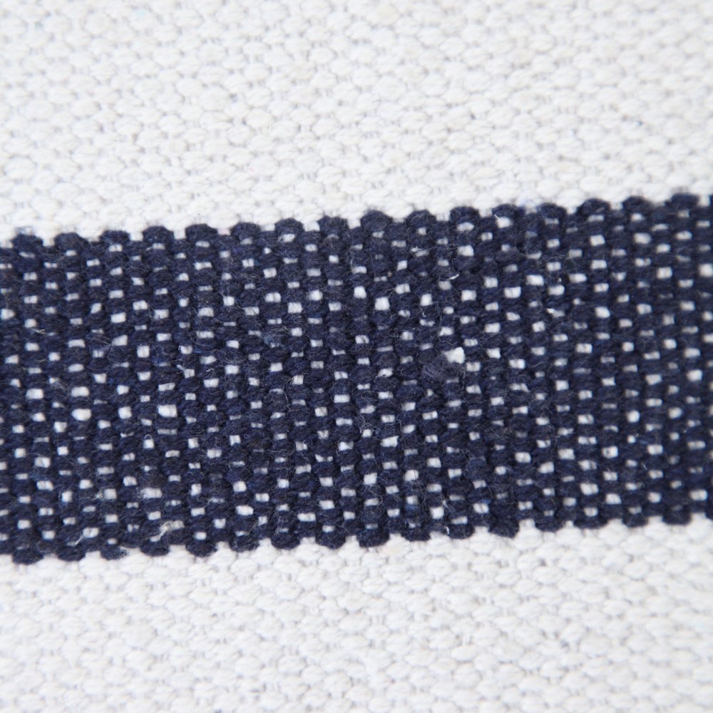20" X 20" Deep Blue And White 100% Cotton Geometric Zippered Pillow — view 1