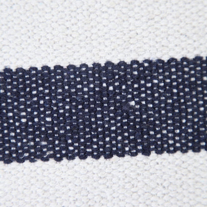 20" X 20" Deep Blue And White 100% Cotton Geometric Zippered Pillow HomeRoots