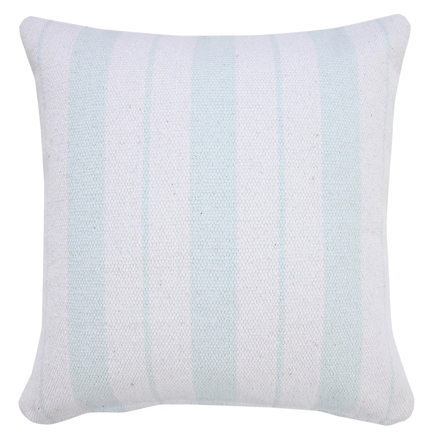 20" X 20" Bright Blue And White 100% Cotton Coastal Zippered Pillow FurniFindUSA