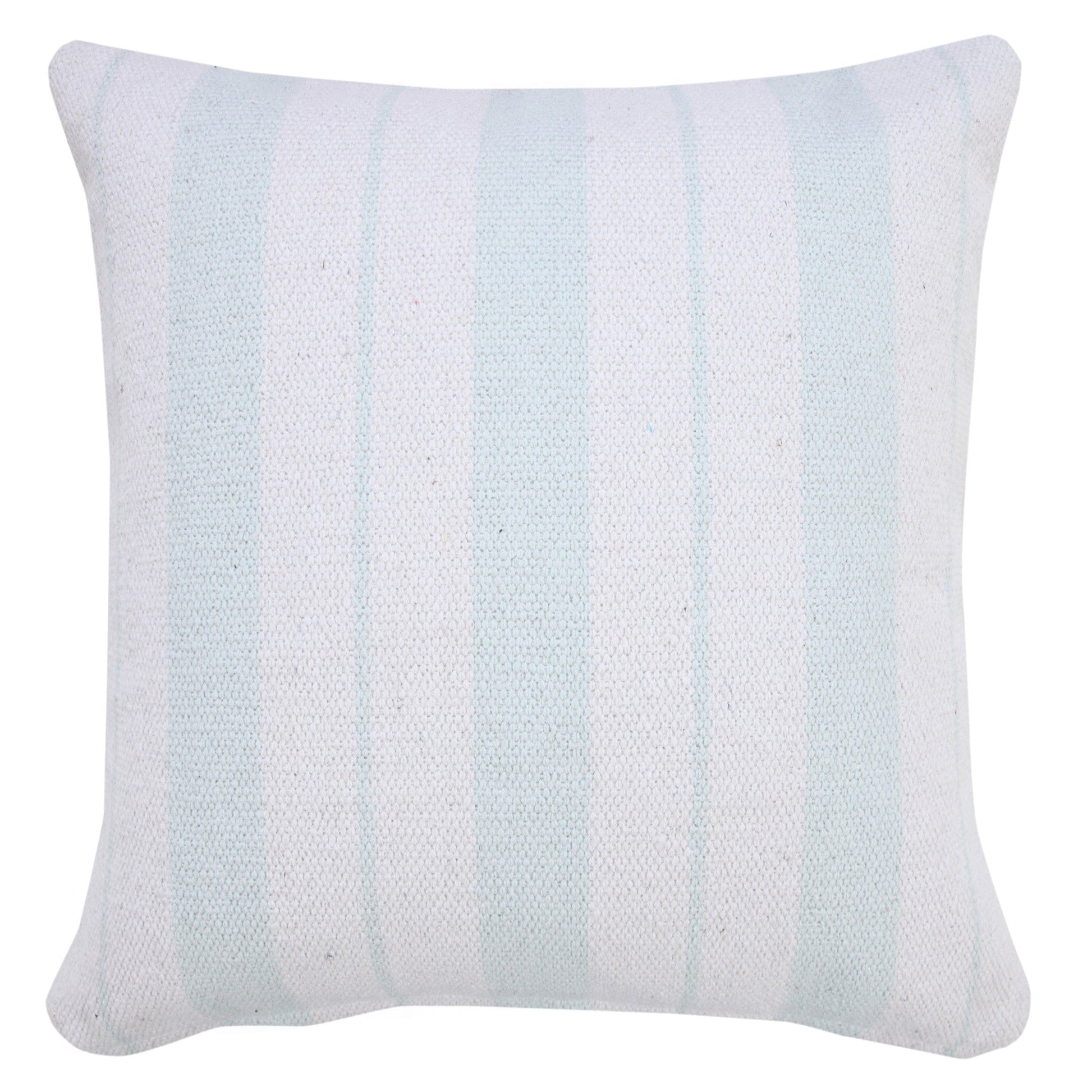 20" X 20" Bright Blue And White 100% Cotton Coastal Zippered Pillow FurniFindUSA