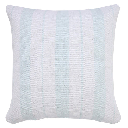 20" X 20" Bright Blue And White 100% Cotton Coastal Zippered Pillow FurniFindUSA