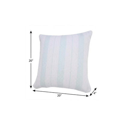 20" X 20" Bright Blue And White 100% Cotton Coastal Zippered Pillow HomeRoots