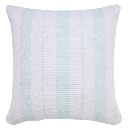 20" X 20" Bright Blue And White 100% Cotton Coastal Zippered Pillow HomeRoots