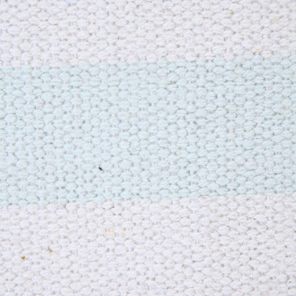 20" X 20" Bright Blue And White 100% Cotton Coastal Zippered Pillow HomeRoots