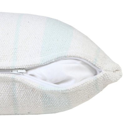 20" X 20" Bright Blue And White 100% Cotton Coastal Zippered Pillow HomeRoots