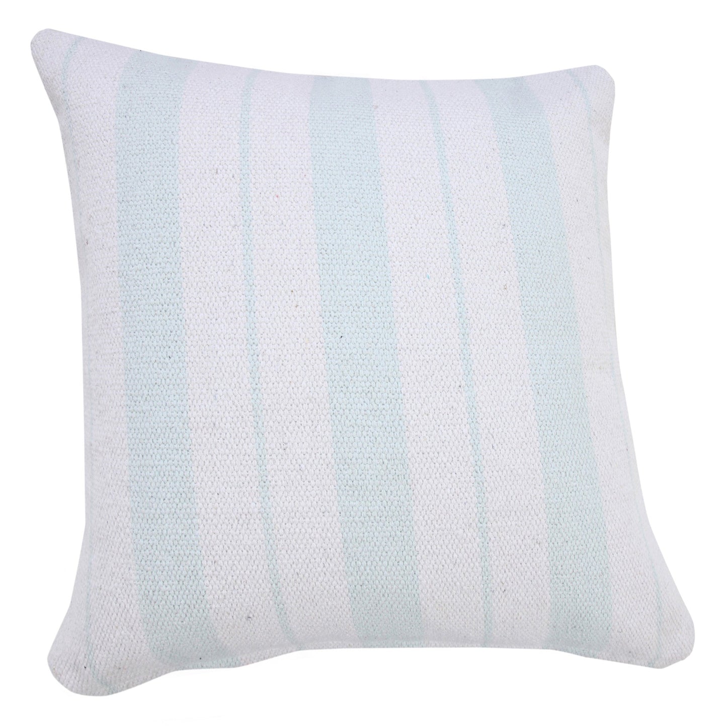 20" X 20" Bright Blue And White 100% Cotton Coastal Zippered Pillow FurniFindUSA