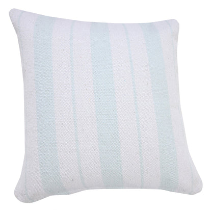 20" X 20" Bright Blue And White 100% Cotton Coastal Zippered Pillow FurniFindUSA