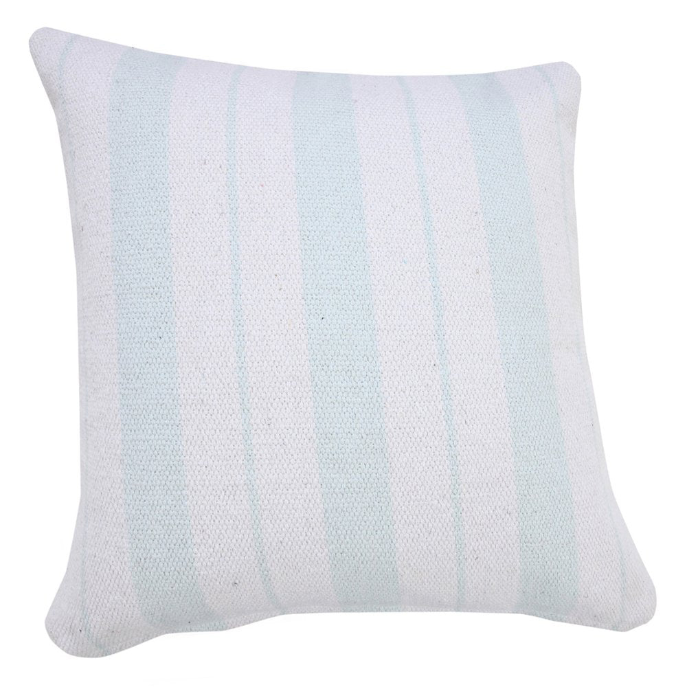 20" X 20" Bright Blue And White 100% Cotton Coastal Zippered Pillow — view 4