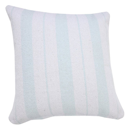 20" X 20" Bright Blue And White 100% Cotton Coastal Zippered Pillow HomeRoots