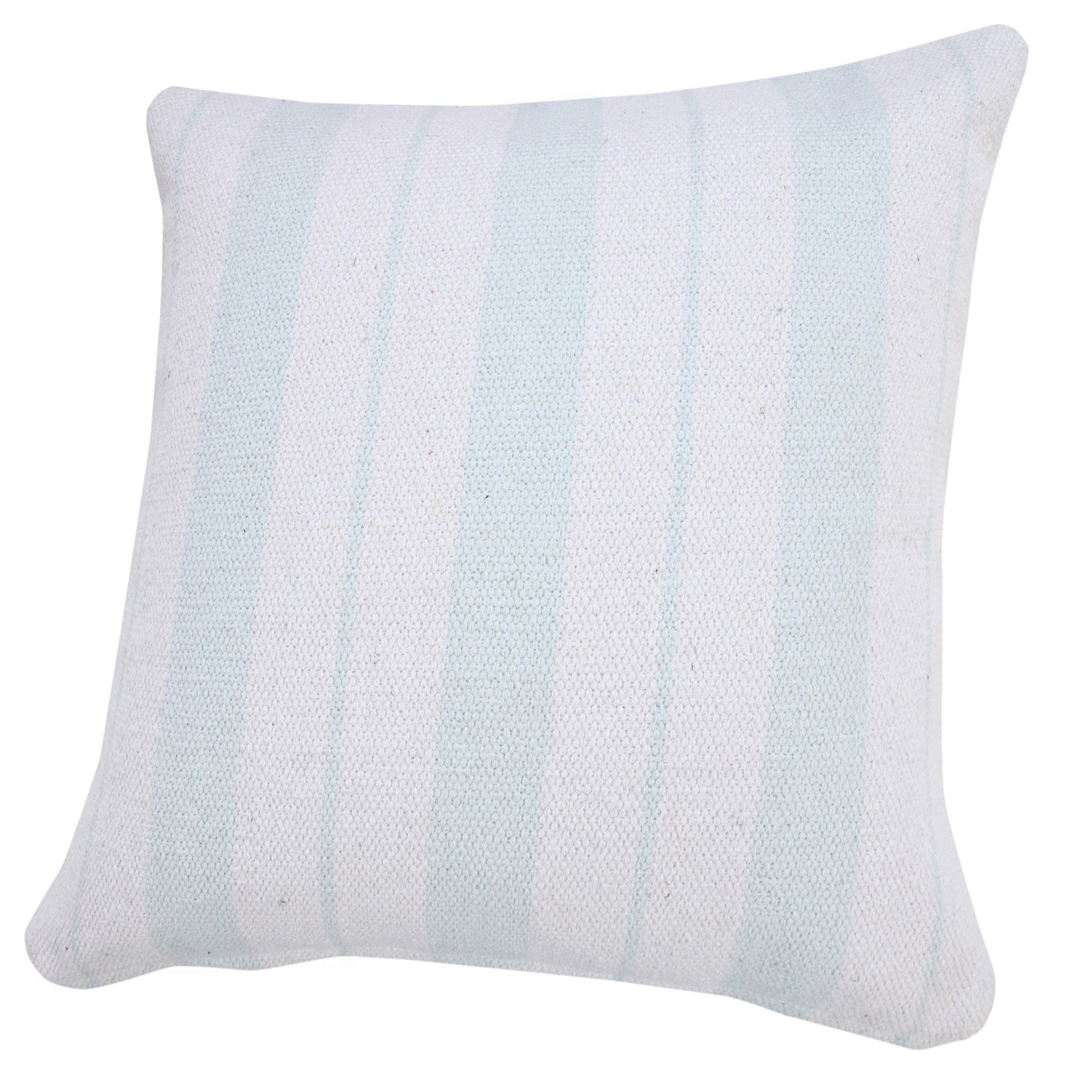 20" X 20" Bright Blue And White 100% Cotton Coastal Zippered Pillow FurniFindUSA
