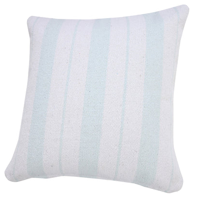 20" X 20" Bright Blue And White 100% Cotton Coastal Zippered Pillow FurniFindUSA