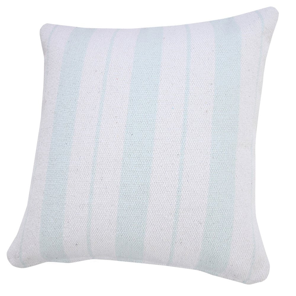 20" X 20" Bright Blue And White 100% Cotton Coastal Zippered Pillow HomeRoots