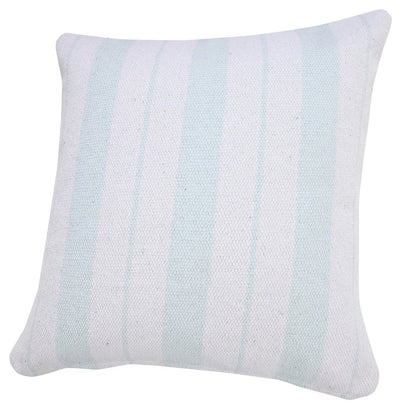 20" X 20" Bright Blue And White 100% Cotton Coastal Zippered Pillow HomeRoots