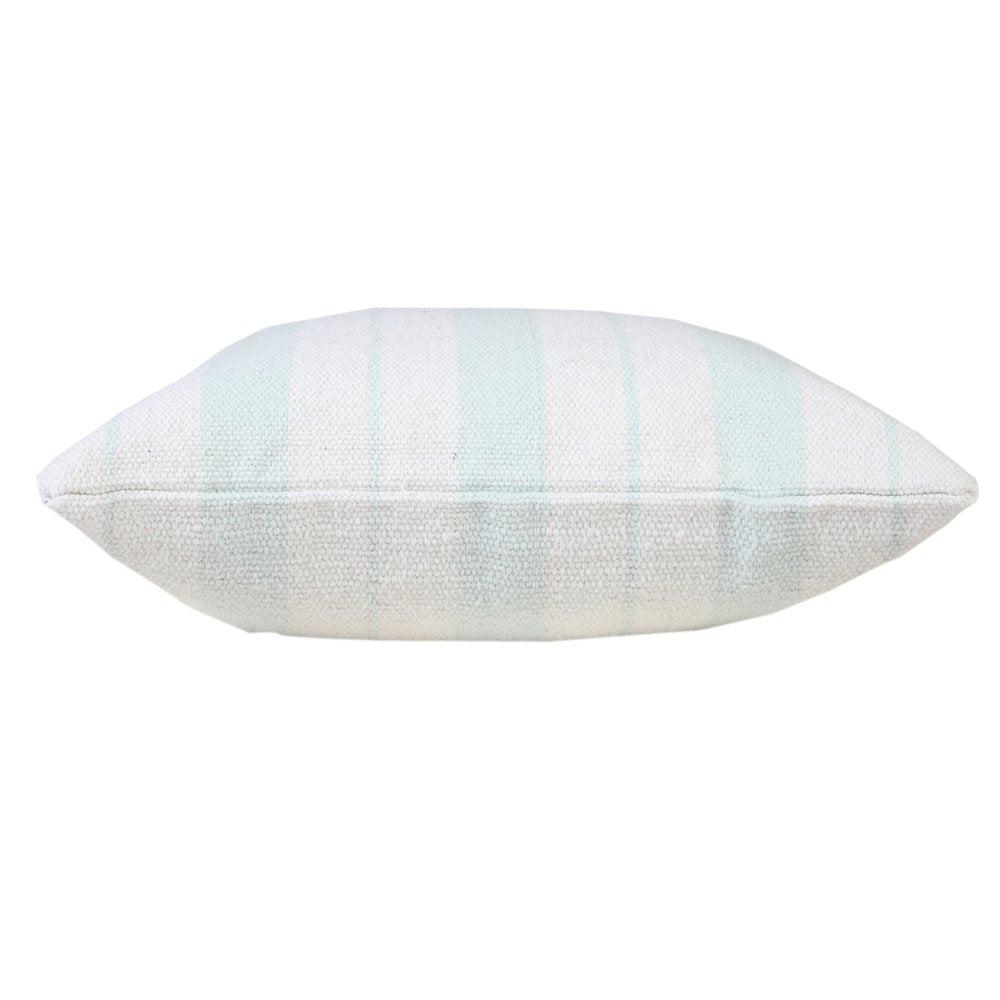 20" X 20" Bright Blue And White 100% Cotton Coastal Zippered Pillow HomeRoots