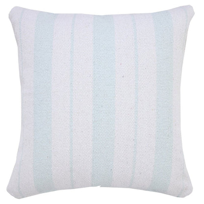 20" X 20" Bright Blue And White 100% Cotton Coastal Zippered Pillow HomeRoots