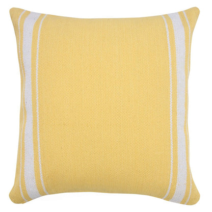 20" X 20" Yellow And White 100% Cotton Geometric Zippered Pillow HomeRoots