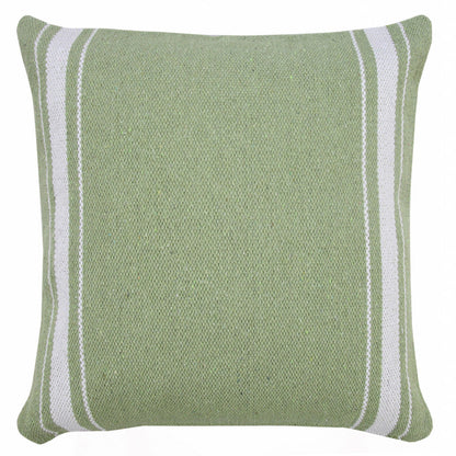 20" X 20" Green And White 100% Cotton Geometric Zippered Pillow 4.0" (L) x 20.0" (W) x 20.0" (H) FurniFindUSA