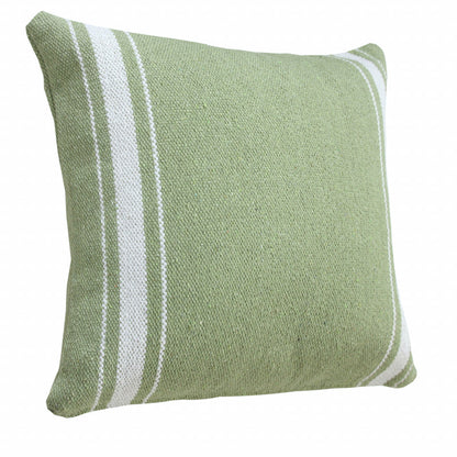 20" X 20" Green And White 100% Cotton Geometric Zippered Pillow 4.0" (L) x 20.0" (W) x 20.0" (H) FurniFindUSA