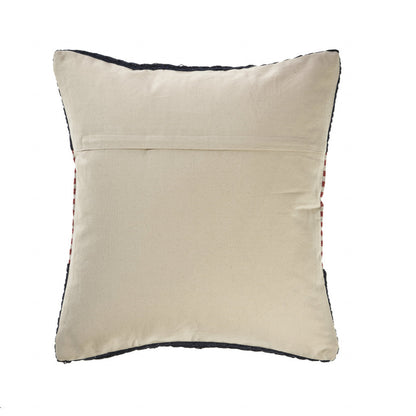 20" X 20" Blue And Red 100% Cotton Striped Zippered Pillow FurniFindUSA