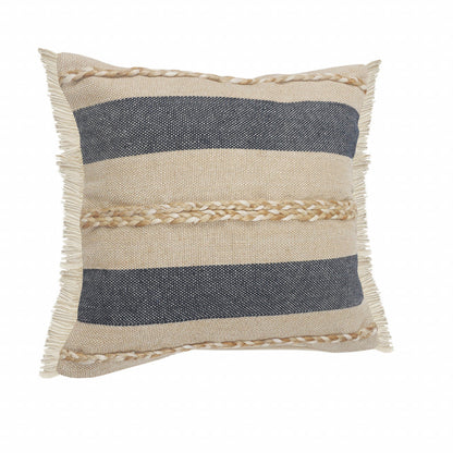 24" Denim Blue Jute Throw Pillow FurniFindUSA