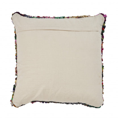 26" X 26" Red Green Blue Yellow Orange And Pink Natural Striped Zippered Pillow FurniFindUSA