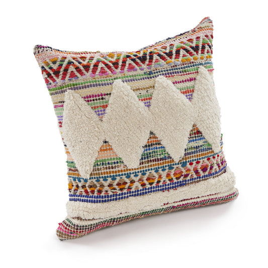 18" X 18" Blue and White Diamond Cotton Zippered Pillow FurniFindUSA