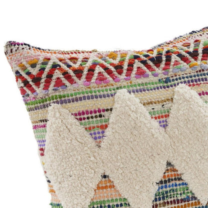 18" Blue And White Diamond Cotton Throw Pillow HomeRoots