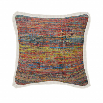20" X 20" Red Green Blue Yellow And Orange Polyester Geometric Zippered Pillow 4.0" (L) x 20.0" (W) x 20.0" (H) FurniFindUSA