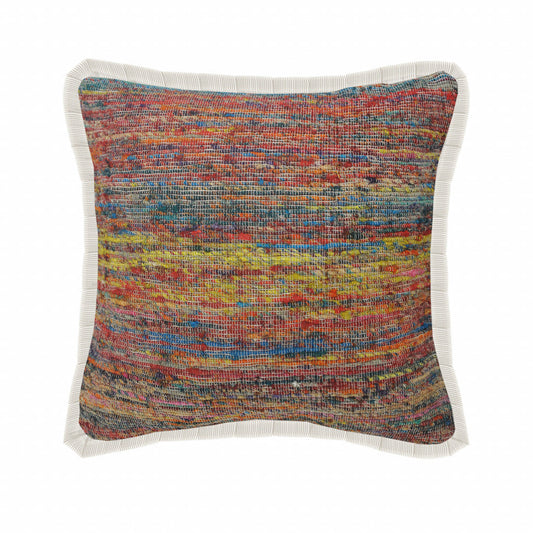 20" X 20" Red Green Blue Yellow And Orange Polyester Geometric Zippered Pillow 4.0" (L) x 20.0" (W) x 20.0" (H) FurniFindUSA