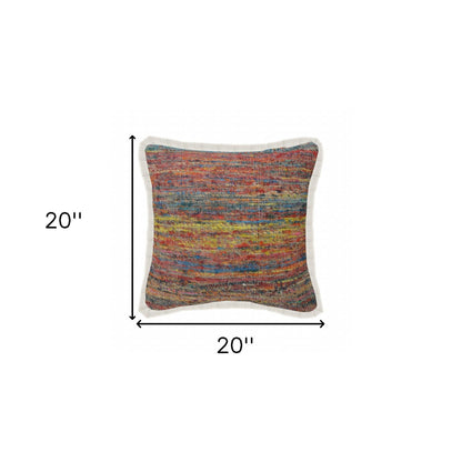 20" X 20" Red Green Blue Yellow And Orange Polyester Geometric Zippered Pillow 4.0" (L) x 20.0" (W) x 20.0" (H) FurniFindUSA