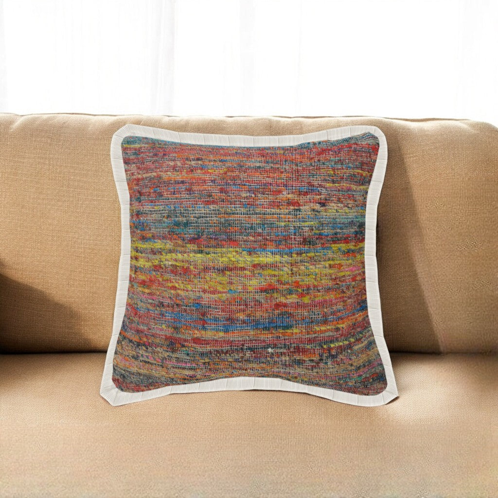 20" X 20" Red Green Blue Yellow And Orange Polyester Geometric Zippered Pillow 4.0" (L) x 20.0" (W) x 20.0" (H) FurniFindUSA