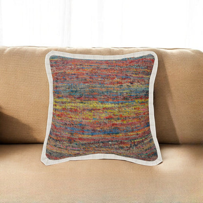 20" X 20" Red Green Blue Yellow And Orange Polyester Geometric Zippered Pillow 4.0" (L) x 20.0" (W) x 20.0" (H) FurniFindUSA