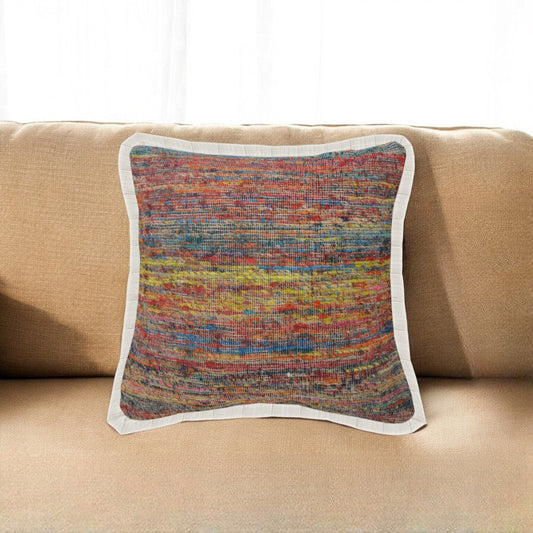 20" X 20" Red Green Blue Yellow And Orange Polyester Geometric Zippered Pillow 4.0" (L) x 20.0" (W) x 20.0" (H) FurniFindUSA