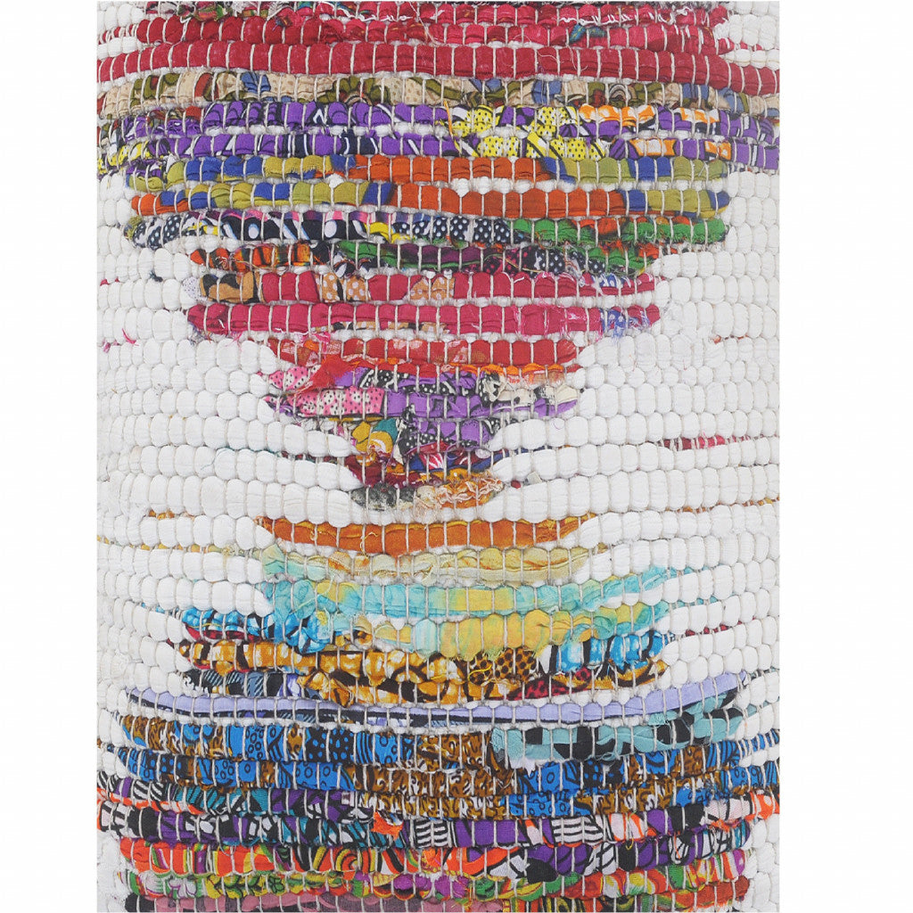 20" X 20" White Red Green Blue Yellow And Orange 100% Cotton Geometric Zippered Pillow 4.0" (L) x 20.0" (W) x 20.0" (H) FurniFindUSA