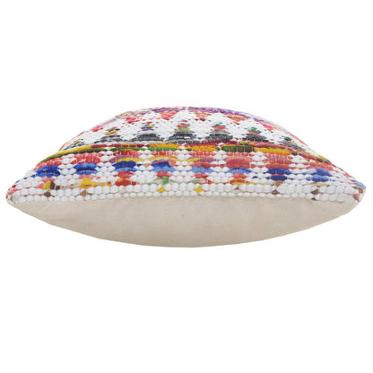 20" X 20" White Red Green Blue Yellow And Orange 100% Cotton Geometric Zippered Pillow HomeRoots