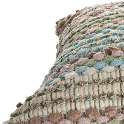 18" Blue And Green Cotton Striped Throw Pillow HomeRoots