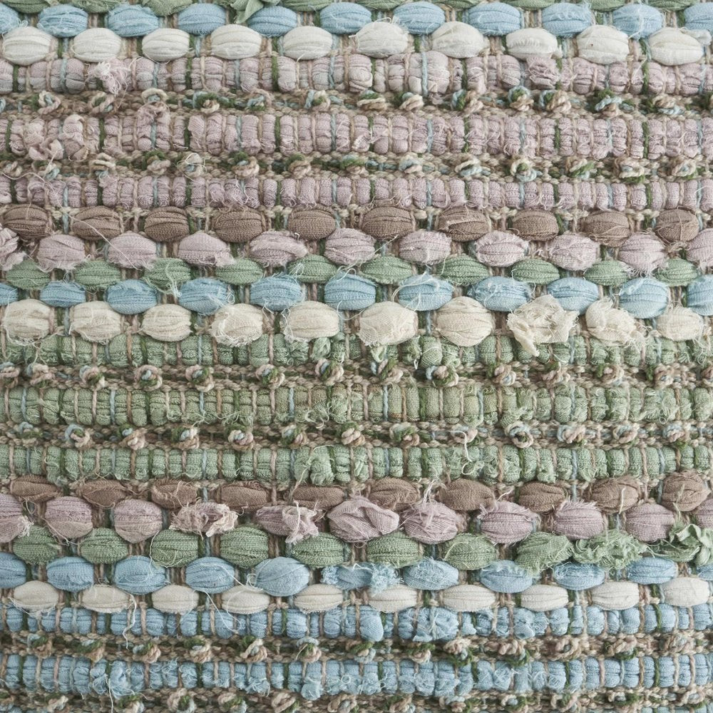 18" Blue And Green Cotton Striped Throw Pillow — view 8