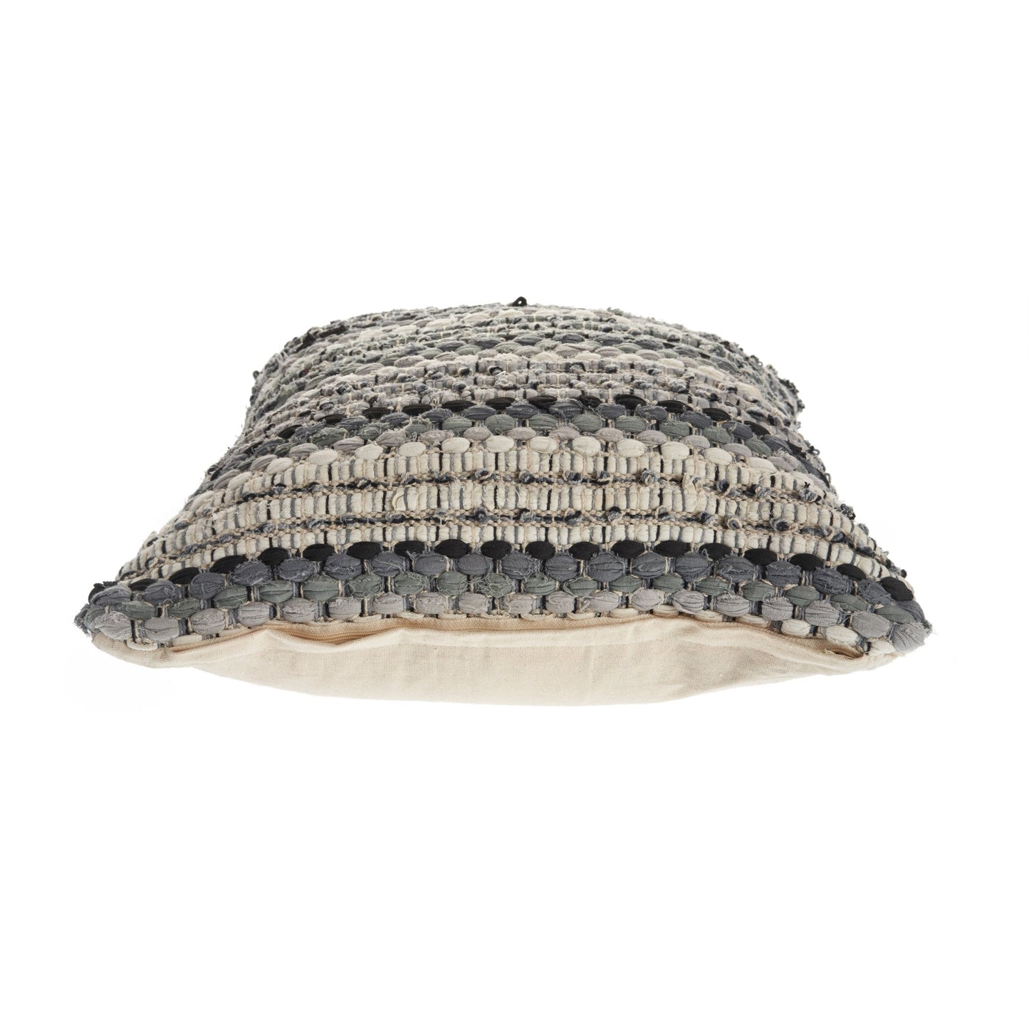 18" X 18" Black And Grey 100% Cotton Striped Zippered Pillow 6.0" (L) x 18.0" (W) x 18.0" (H) FurniFindUSA
