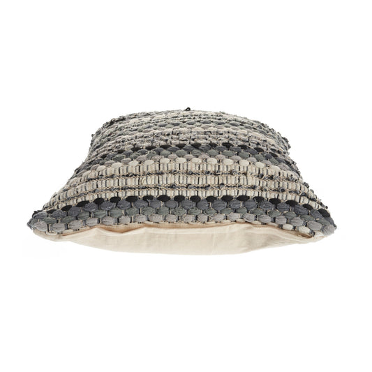 18" X 18" Black And Grey 100% Cotton Striped Zippered Pillow 6.0" (L) x 18.0" (W) x 18.0" (H) FurniFindUSA