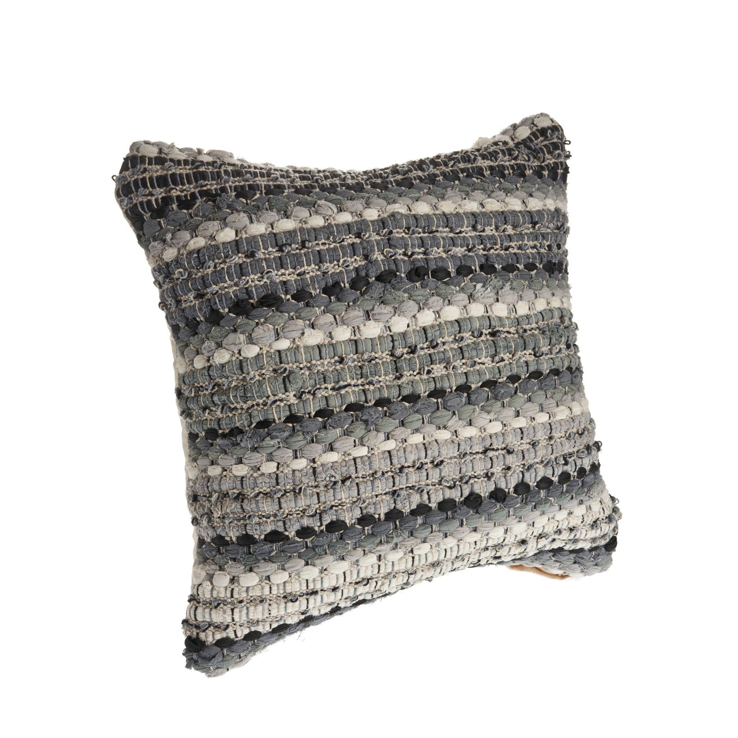18" X 18" Black And Grey 100% Cotton Striped Zippered Pillow 6.0" (L) x 18.0" (W) x 18.0" (H) FurniFindUSA