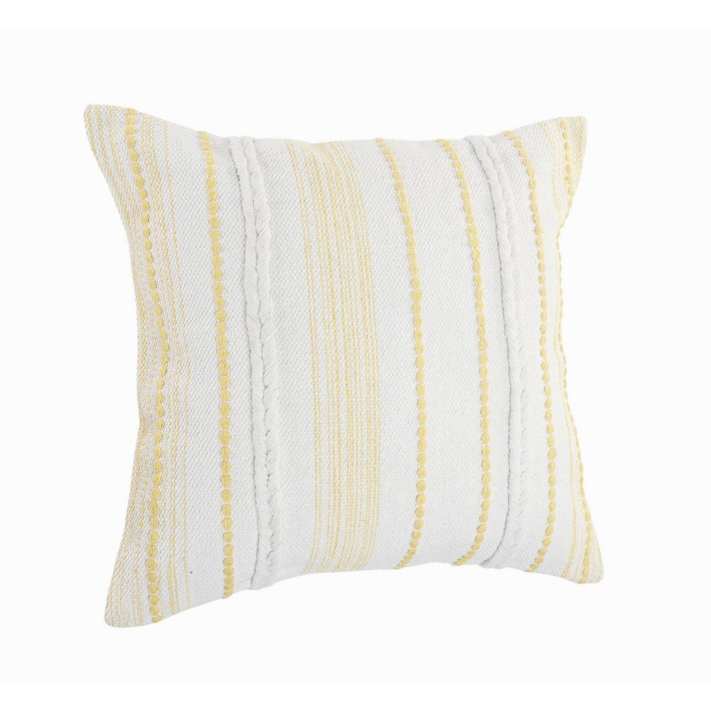 20" Yellow and White Throw Pillow — view 3