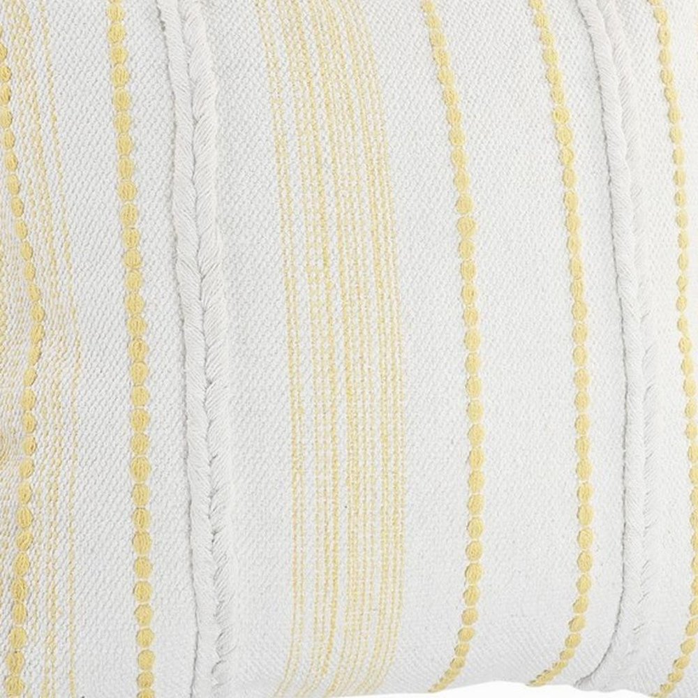 20" Yellow and White Throw Pillow HomeRoots