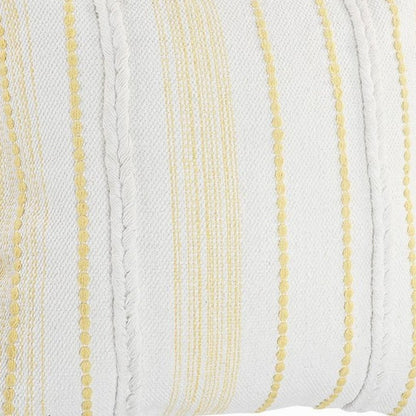 20" Yellow and White Throw Pillow HomeRoots