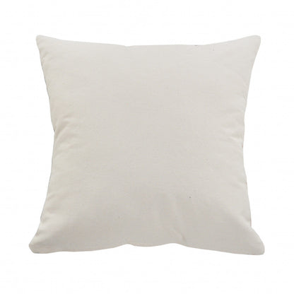 20" X 20" White Blue Gray And Tan 100% Cotton Striped Zippered Pillow FurniFindUSA