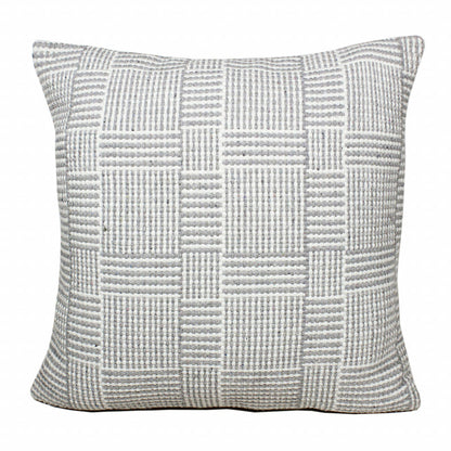 20" X 20" Gray And White 100% Cotton Geometric Zippered Pillow 4.0" (L) x 20.0" (W) x 20.0" (H) FurniFindUSA