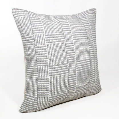 20" X 20" Gray And White 100% Cotton Geometric Zippered Pillow 4.0" (L) x 20.0" (W) x 20.0" (H) FurniFindUSA