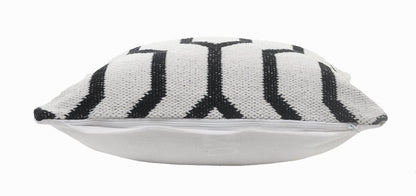 20" Black And White Cotton Geometric Throw Pillow HomeRoots