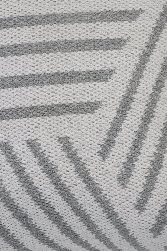 20" X 20" Gray And White 100% Cotton Geometric Zippered Pillow — view 2